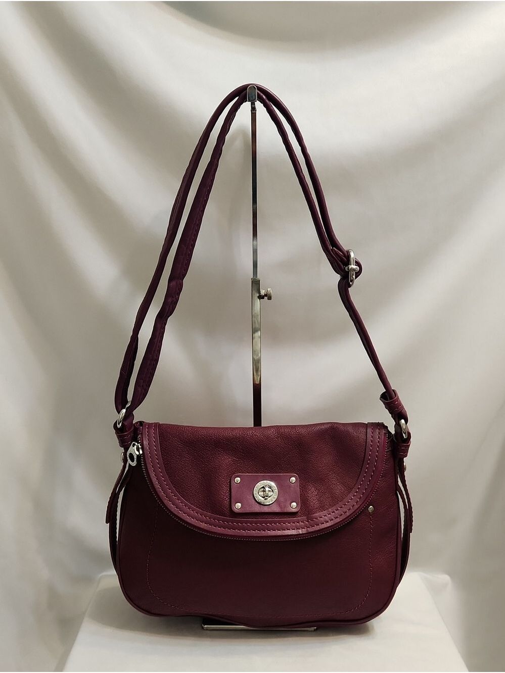 Marc By Marc Jacobs Classic Q Natasha Deep Burgundy Leather Shoulder Bag